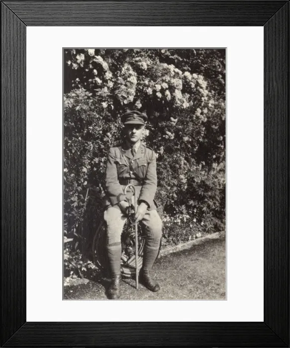 Framed Print : Soldier in a garden, WW1 Framed Print : Soldier in a garden, WW1