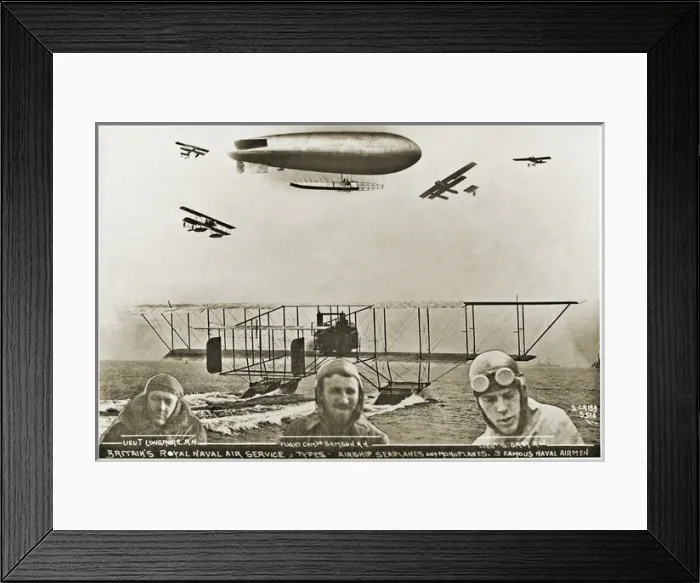 Framed Print : Britains Royal Naval Air Service, aircraft and airmen Framed Print : Britains Royal Naval Air Service, aircraft and airmen