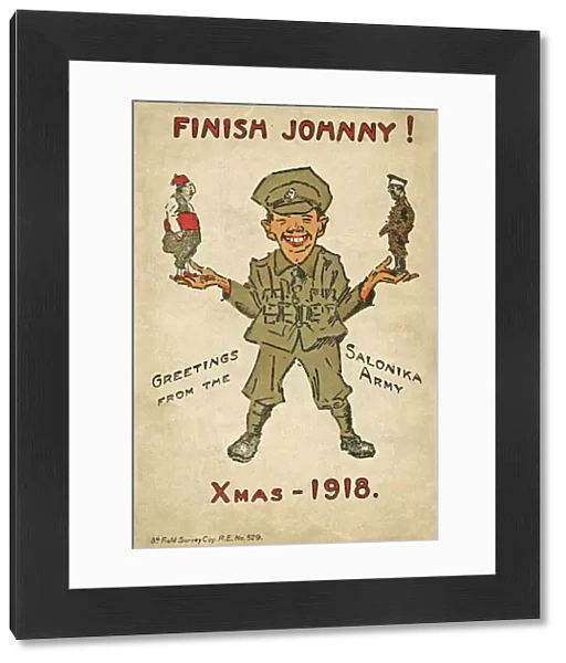 Humorous postcard, British soldier in Salonika, WW1
