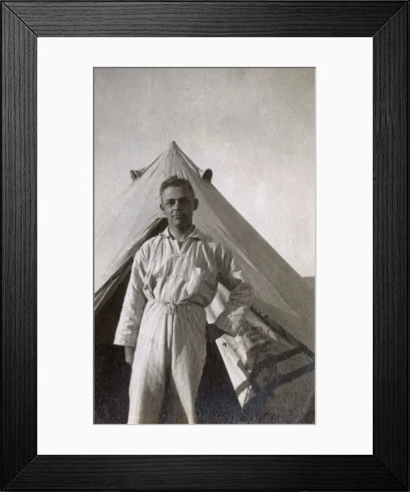 Framed Print : Young man of Royal Fusiliers in pyjamas, WW1 Framed Print : Young man of Royal Fusiliers in pyjamas, WW1