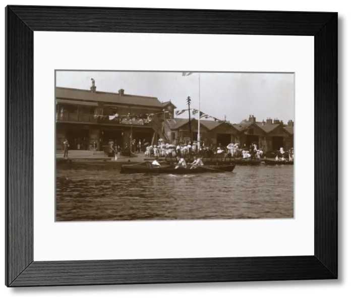 Framed Print : Eton College Boathouses on the River Thames Framed Print : Eton College Boathouses on the River Thames