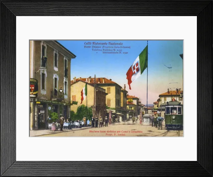 Framed Print : Como - Electric Tram Station and Swiss / Italian Border post Framed Print : Como - Electric Tram Station and Swiss / Italian Border post