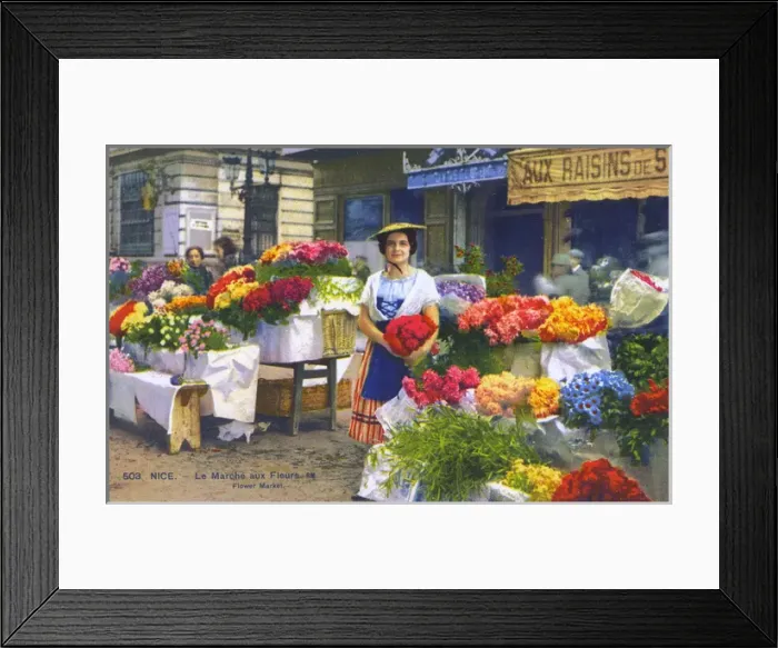Framed Print : Traditional Flower Seller - Nice, Cote d Azur, France Framed Print : Traditional Flower Seller - Nice, Cote d Azur, France