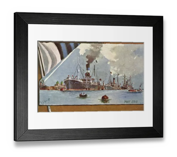 Framed Print : View of Port Said harbour with ships, Egypt Framed Print : View of Port Said harbour with ships, Egypt
