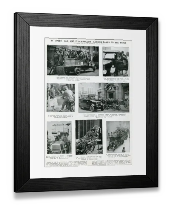 Framed Print : London takes to the roads, General Strike 1926 Framed Print : London takes to the roads, General Strike 1926