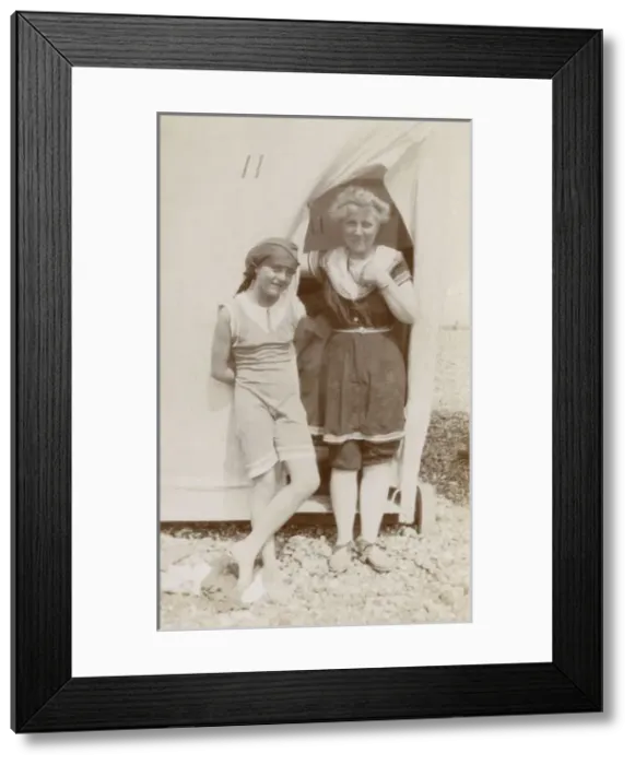 Framed Print : Mother and daughter on the beach, Southwold, Suffolk Framed Print : Mother and daughter on the beach, Southwold, Suffolk