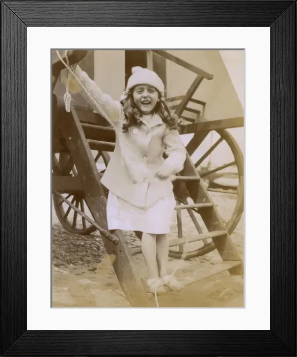 Framed Print : Young girl on holiday, Southwold, Suffolk Framed Print : Young girl on holiday, Southwold, Suffolk