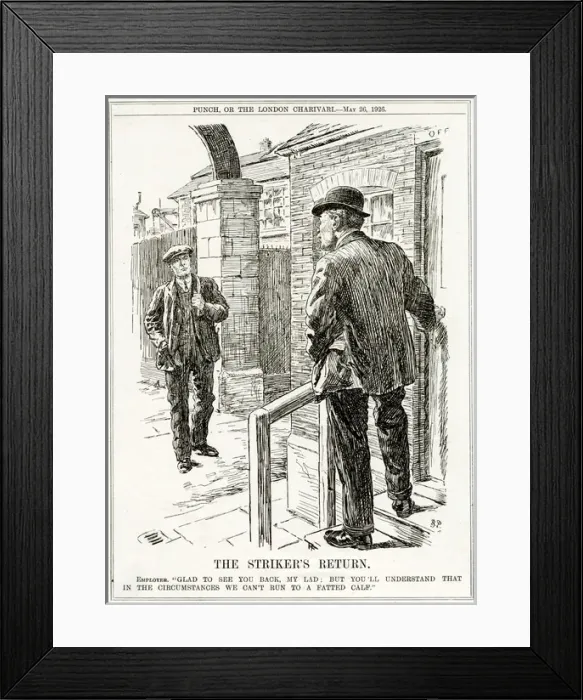 Framed Print : Strikers return: General Strike 1926 Framed Print : Strikers return: General Strike 1926