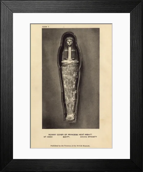 Framed Print : Egyptian Mummy in the British Museum, London - Hentmehit Framed Print : Egyptian Mummy in the British Museum, London - Hentmehit