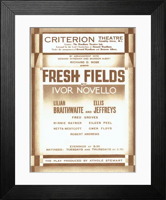 Framed Print : Fresh Fields by Ivor Novello Framed Print : Fresh Fields by Ivor Novello