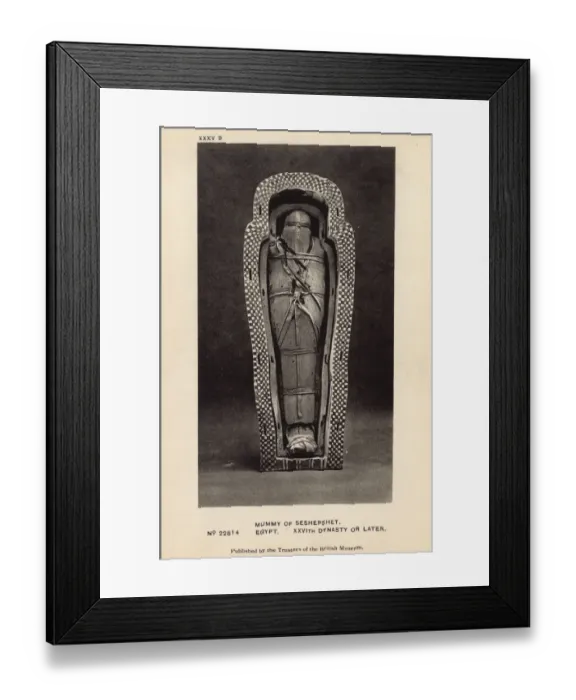 Framed Print : Egyptian Mummy in British Museum, London - Seshepenmehyt Framed Print : Egyptian Mummy in British Museum, London - Seshepenmehyt