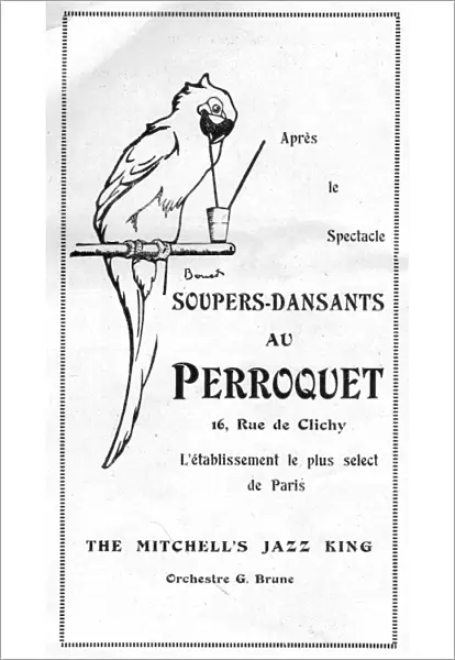 Advert for Perroquet nightclub at the Casino de Paris, Paris