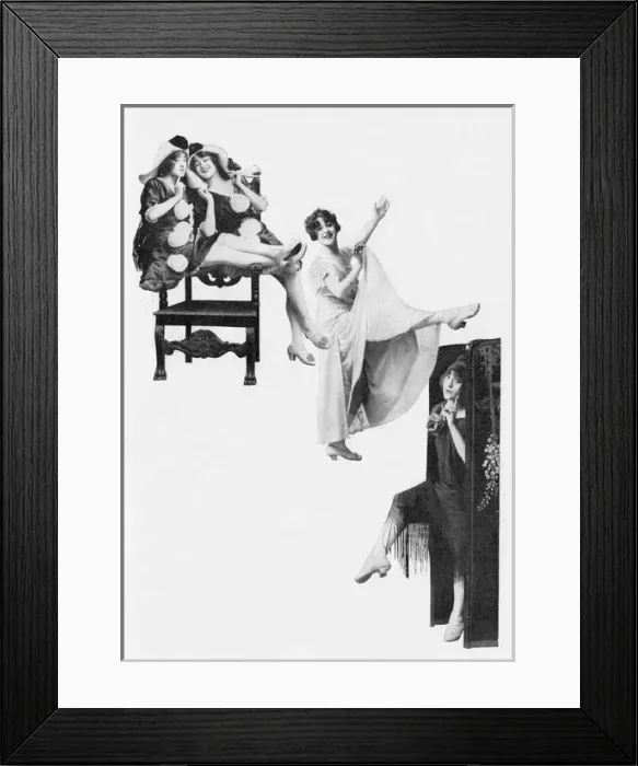 Framed Print : Three photographs of the Dolly Sisters, 1912 Framed Print : Three photographs of the Dolly Sisters, 1912