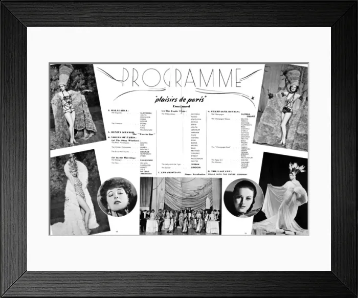 Framed Print : Some of the showgirls in Plaisirs de Paris at the London Cas Framed Print : Some of the showgirls in Plaisirs de Paris at the London Cas