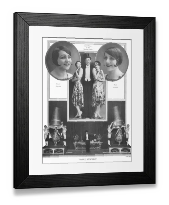 Framed Print : Dodge Sisters in La Grande Folie at the Folies Bergere, Pari Framed Print : Dodge Sisters in La Grande Folie at the Folies Bergere, Pari