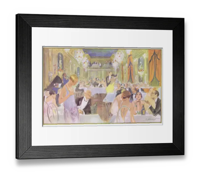Framed Print : A sketch of the interior of LaJunie night-spot in Paris, 192 Framed Print : A sketch of the interior of LaJunie night-spot in Paris, 192