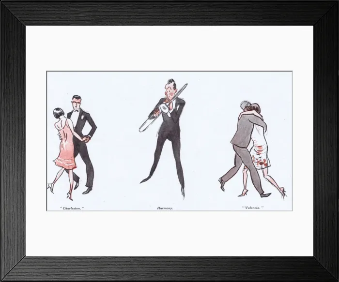Framed Print : A sketch of a Montmartre dancing scene, 1920s Framed Print : A sketch of a Montmartre dancing scene, 1920s
