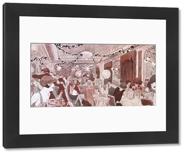 A sketch of the interior of the Imperial Soupers night-spot