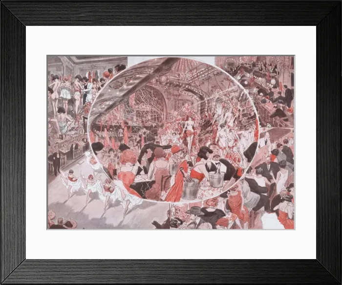 Framed Print : Sketches showing the interior of the Bal Tabarin night-spot Framed Print : Sketches showing the interior of the Bal Tabarin night-spot