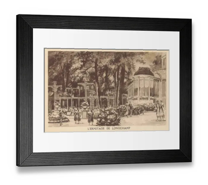 Framed Print : A sketch of the outside space of L Ermitage de Longchamp Framed Print : A sketch of the outside space of L Ermitage de Longchamp