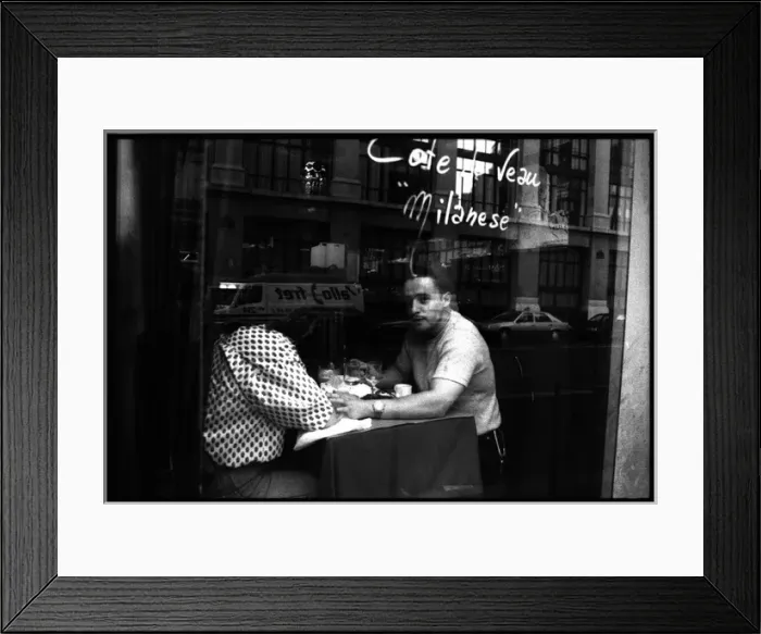 Framed Print : Cafe window with reflections, Paris, France Framed Print : Cafe window with reflections, Paris, France