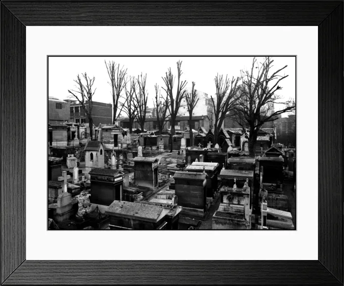 Framed Print : Overview of a Paris Cementery, France Framed Print : Overview of a Paris Cementery, France