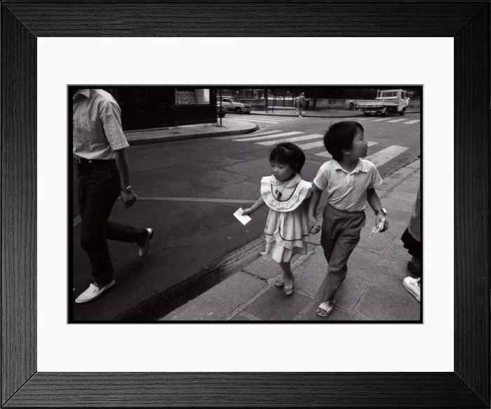 Framed Print : Two children, Paris, France Framed Print : Two children, Paris, France