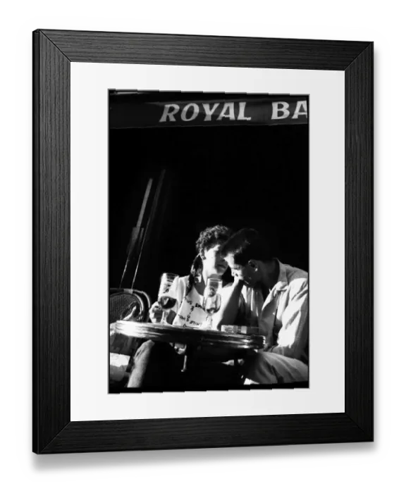 Framed Print : Couple at cafe table, Paris, France Framed Print : Couple at cafe table, Paris, France