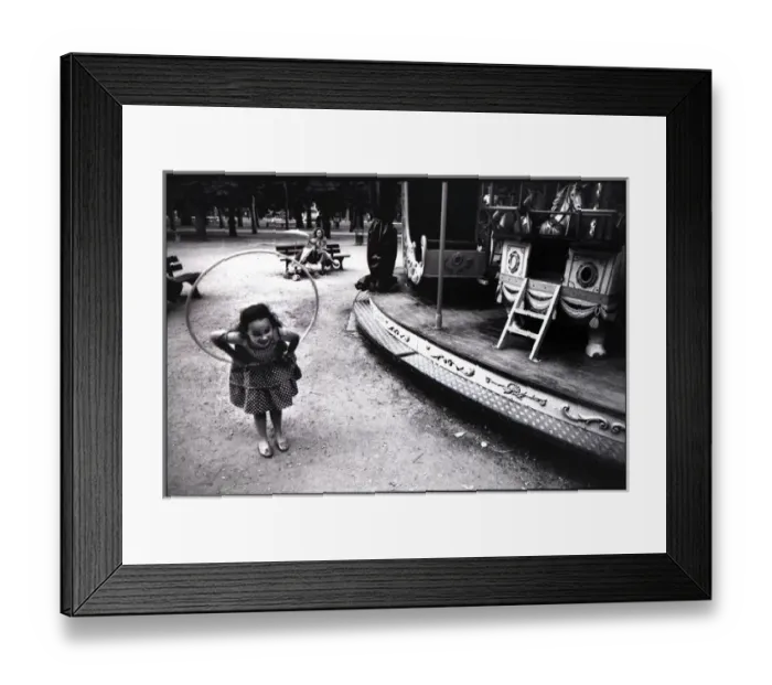 Framed Print : Child with hula hoop, Paris, France Framed Print : Child with hula hoop, Paris, France