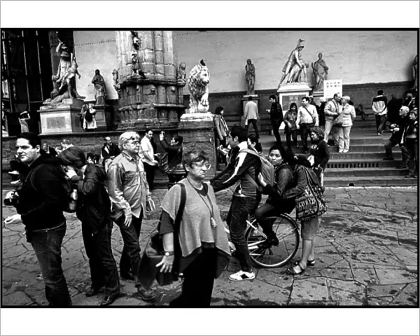 Piazza Signoria with tourists, Florence, Italy