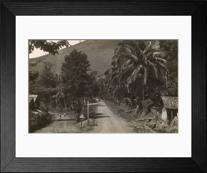 Framed Print : Country road with signpost for Garoet, West Java, Indonesia Framed Print : Country road with signpost for Garoet, West Java, Indonesia