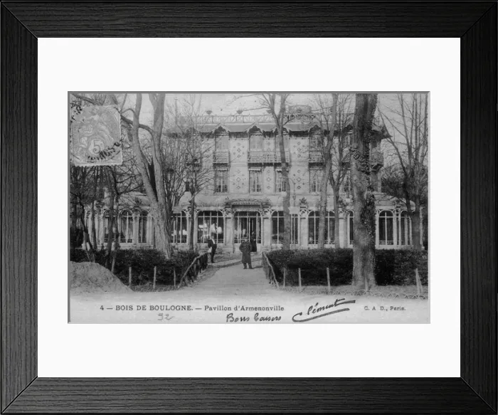 Framed Print : The exterior of The Pavillon d Armononville, Bois de Boulogn Framed Print : The exterior of The Pavillon d Armononville, Bois de Boulogn