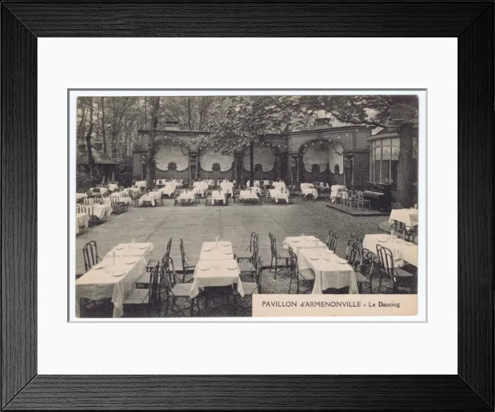 Framed Print : Outdoor summer dancing area at the Pavillon d Armononville Framed Print : Outdoor summer dancing area at the Pavillon d Armononville