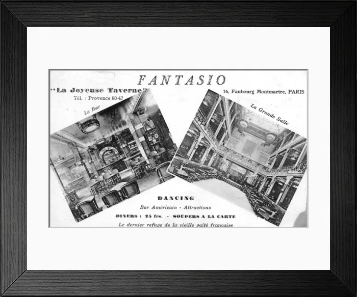 Framed Print : Interior views of Fantasio, a Bar Amercian and dancing, Mont