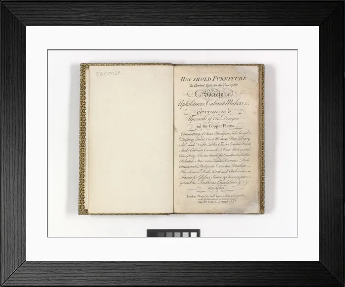 Framed Print : Title page from Household furniture in genteel taste for th Framed Print : Title page from Household furniture in genteel taste for th