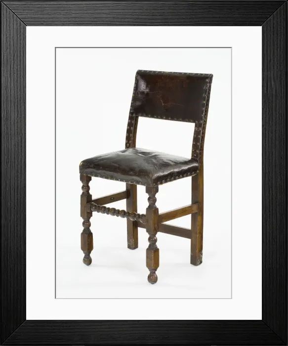 Framed Print : Backstool. Chair or backstool made from turned Framed Print : Backstool. Chair or backstool made from turned