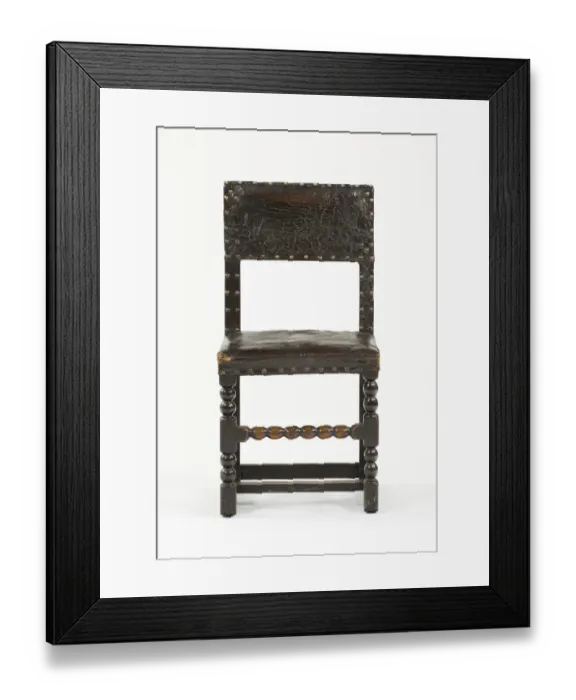Framed Print : Backstool. Chair or backstool made from turned Framed Print : Backstool. Chair or backstool made from turned