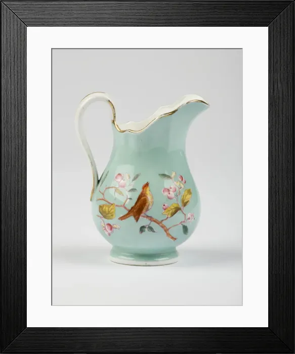 Framed Print : Cream jug made from glazed hard-paste porcelain Framed Print : Cream jug made from glazed hard-paste porcelain