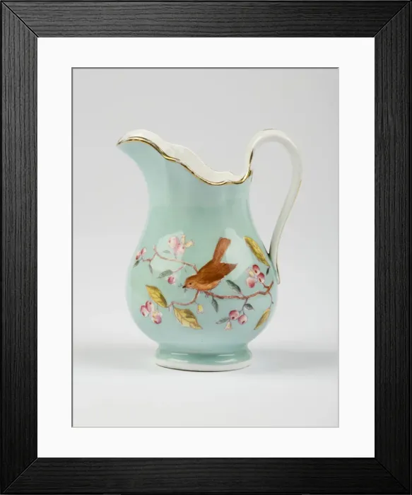 Framed Print : Cream jug made from glazed hard-paste porcelain Framed Print : Cream jug made from glazed hard-paste porcelain