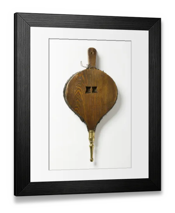 Framed Print : Bellows. A pair of bellows with geometrical chip-carved decoration Framed Print : Bellows. A pair of bellows with geometrical chip-carved decoration