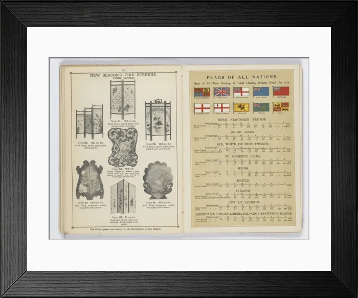 Framed Print : Pages from 1899 Price List, Upholstery, Trimmings &c Framed Print : Pages from 1899 Price List, Upholstery, Trimmings &c
