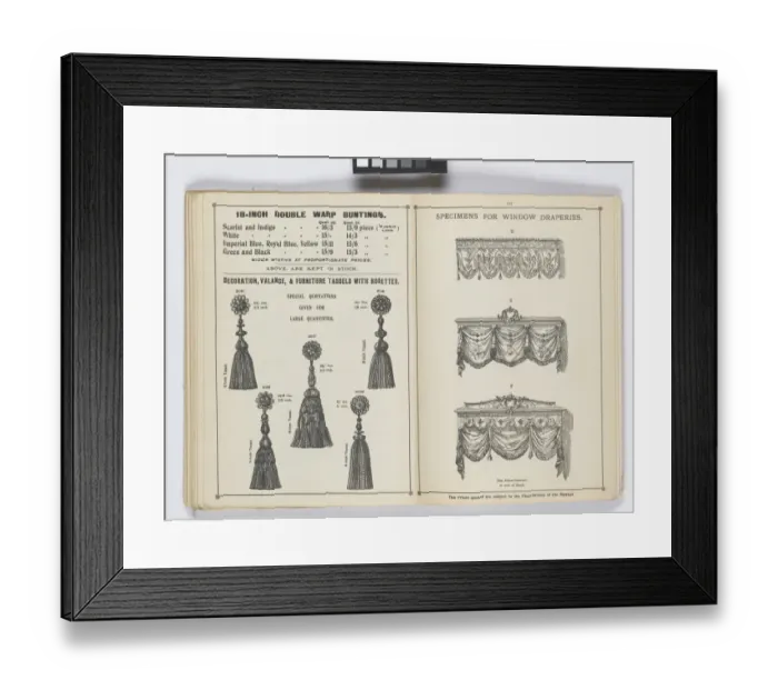 Framed Print : Pages from 1899 Price List, Upholstery, Trimmings &c Framed Print : Pages from 1899 Price List, Upholstery, Trimmings &c