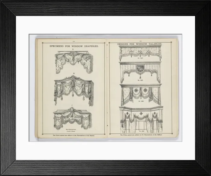 Framed Print : Pages from 1899 Price List, Upholstery, Trimmings &c Framed Print : Pages from 1899 Price List, Upholstery, Trimmings &c