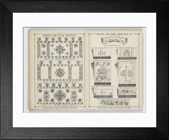 Framed Print : Pages from 1899 Price List, Upholstery, Trimmings &c Framed Print : Pages from 1899 Price List, Upholstery, Trimmings &c