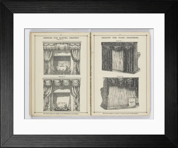 Framed Print : Pages from 1899 Price List, Upholstery, Trimmings &c Framed Print : Pages from 1899 Price List, Upholstery, Trimmings &c