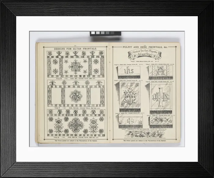 Framed Print : Pages from 1899 Price List, Upholstery, Trimmings &c Framed Print : Pages from 1899 Price List, Upholstery, Trimmings &c