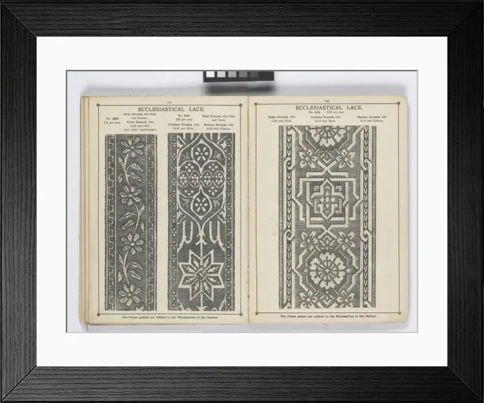 Framed Print : Pages from 1899 Price List, Upholstery, Trimmings &c Framed Print : Pages from 1899 Price List, Upholstery, Trimmings &c