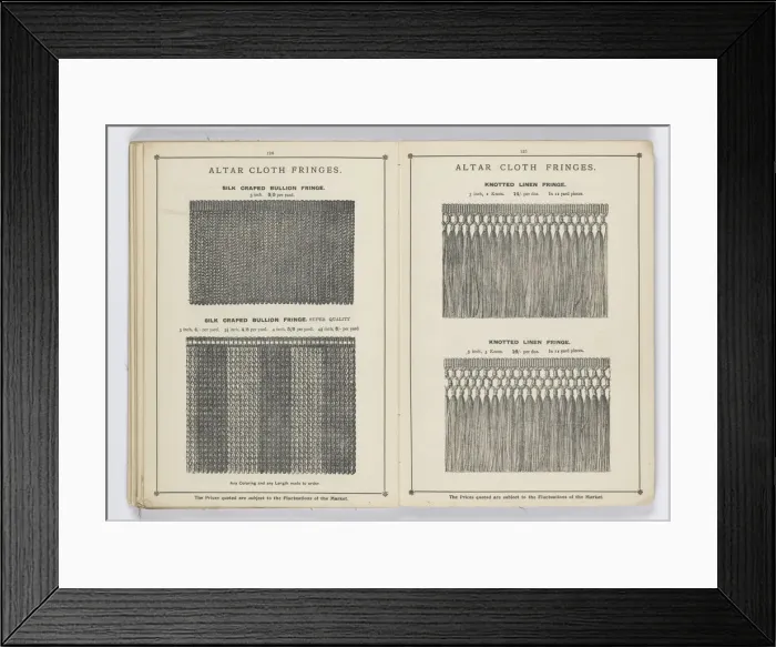 Framed Print : Pages from 1899 Price List, Upholstery, Trimmings &c Framed Print : Pages from 1899 Price List, Upholstery, Trimmings &c