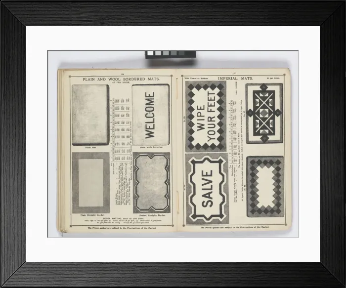 Framed Print : Pages from 1899 Price List, Upholstery, Trimmings &c Framed Print : Pages from 1899 Price List, Upholstery, Trimmings &c