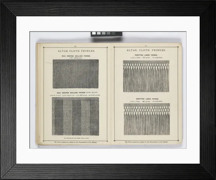 Framed Print : Pages from 1899 Price List, Upholstery, Trimmings &c Framed Print : Pages from 1899 Price List, Upholstery, Trimmings &c